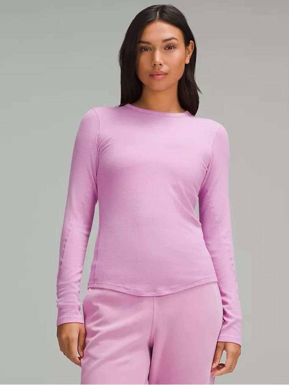Lululemon Hold Tight Long-Sleeve Shirt Pink – Size Tag Missing (~ size 6)